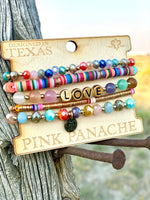 Shop Envi Me Jewelry Stack Set / Multi The Pink Panache Love Charm Stack Bracelet Set