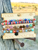 Shop Envi Me Jewelry Stack Set / Multi The Pink Panache Love Charm Stack Bracelet Set
