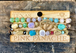 Shop Envi Me Jewelry Stack Set / Gold The Pink Panache Multi Stone Cross Bracelet Set