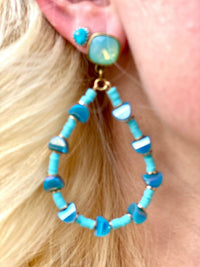 Shop Envi Me Earring Circle / Turquoise with Crystals The Pink Panache Oceans Turquoise Earring
