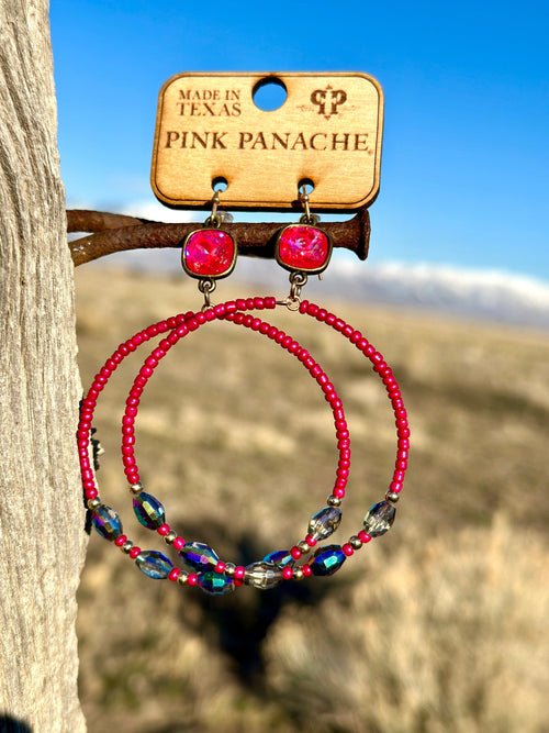 Shop Envi Me Earrings Silver The Pink Panache Pink Hoop Earrings