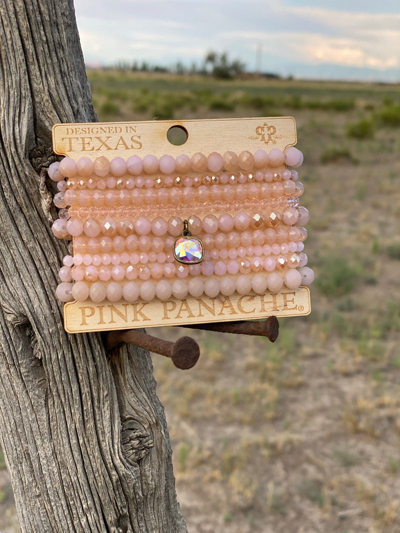 Shop Envi Me Jewelry Stack Set / Pink The Pink Panache Pink Stack Bracelet Set
