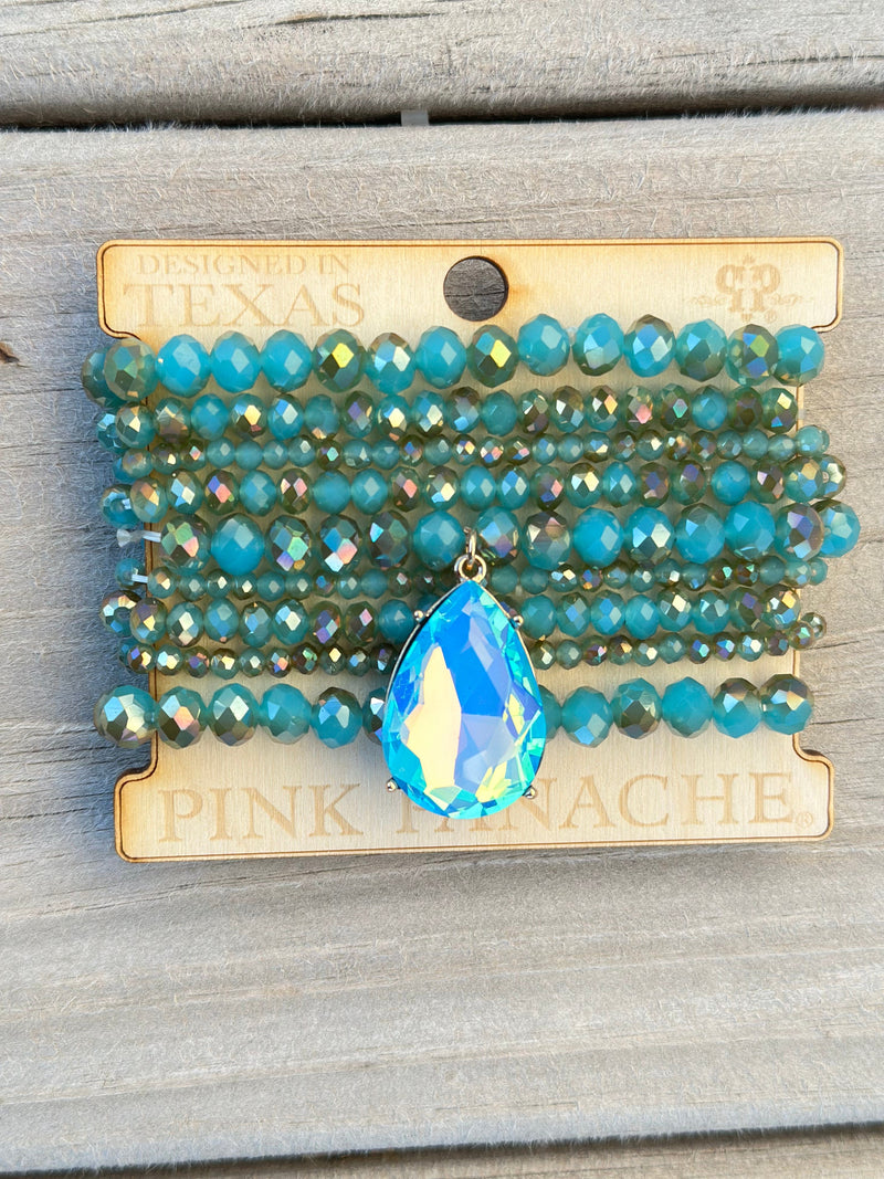 Shop Envi Me Jewelry Stack Set / Turquoise The Pink Panache Pretty Turquoise Stack Bracelet Set