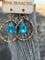 Shop Envi Me Earrings Gold The Pink Panache Sparkly Turquoise Gold Crystal Earrings