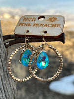 Shop Envi Me Earrings Gold The Pink Panache Sparkly Turquoise Gold Crystal Earrings