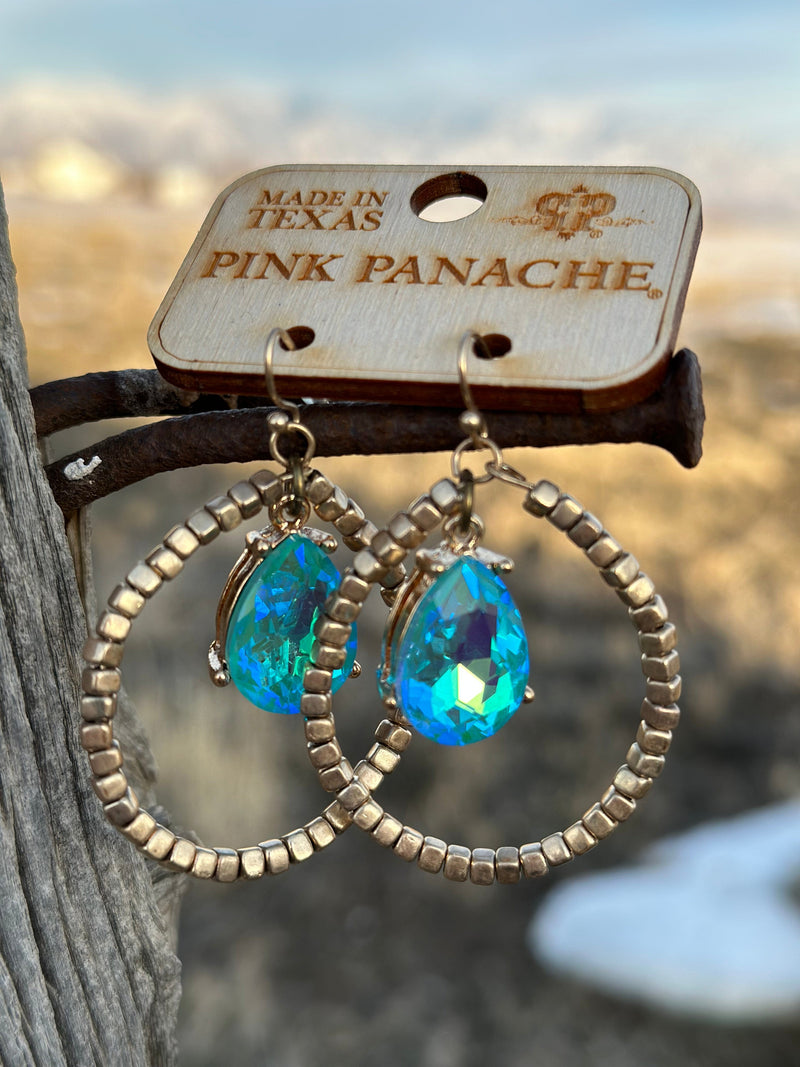 Turquoise crystal earrings hotsell