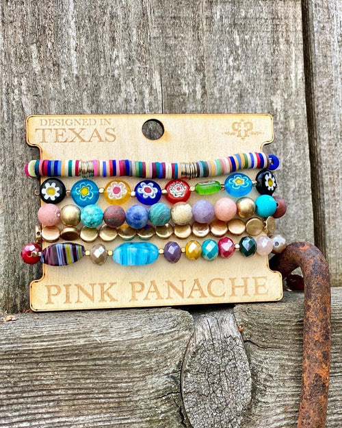 Shop Envi Me Jewelry Stack Set / Multi The Pink Panache Spring Stack Bracelet Set