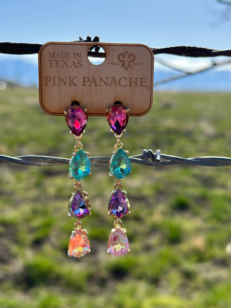 Shop Envi Me Earring Circle / Multi The Pink Panache Summer Colors Crystal Earring