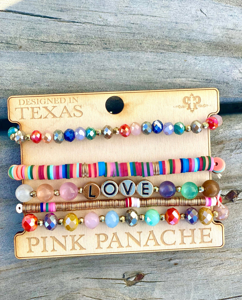 Shop Envi Me Jewelry Stack Set / Multi The Pink Panache Summer Lovin' Stack Bracelet Set