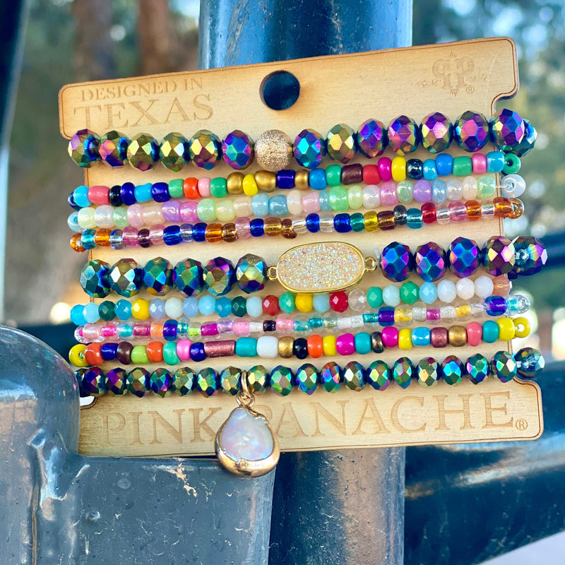 Shop Envi Me Jewelry Stack Set / Multi The Pink Panache Summer Stack Bracelet Set
