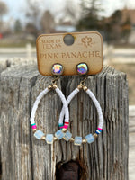 Shop Envi Me Earrings Multi The Pink Panache Summer White Oval Earrings