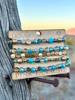 Shop Envi Me Jewelry Stack Set / Multi The Pink Panache Teal & Gold Stack Bracelet Set
