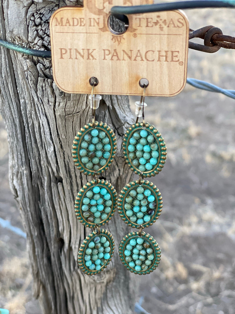 Shop Envi Me Earrings Turquoise The Pink Panache Triple Turquoise Earrings