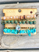Shop Envi Me Jewelry Stack Set / Turquoise The Pink Panache Turquoise & Amber Stack Bracelet Set