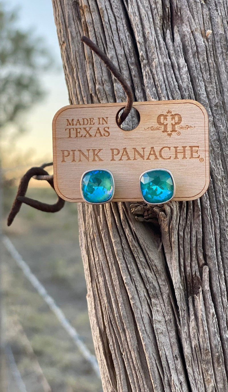 Shop Envi Me Earrings The Pink Panache Turquoise Crystal Stud Earring