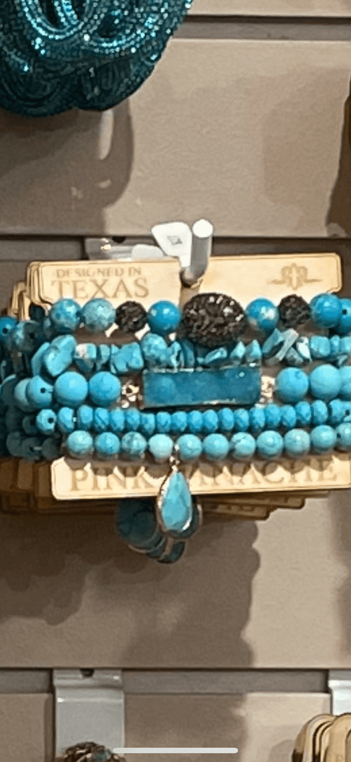 Shop Envi Me Jewelry Stack Set / Turquoise The Pink Panache Turquoise Stone Stack Bracelet Set