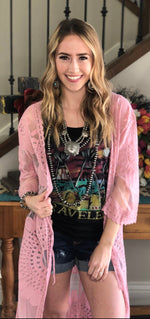 Shop Envi Me Cardigans and Kimonos The Pink Pandora Lace Kimono