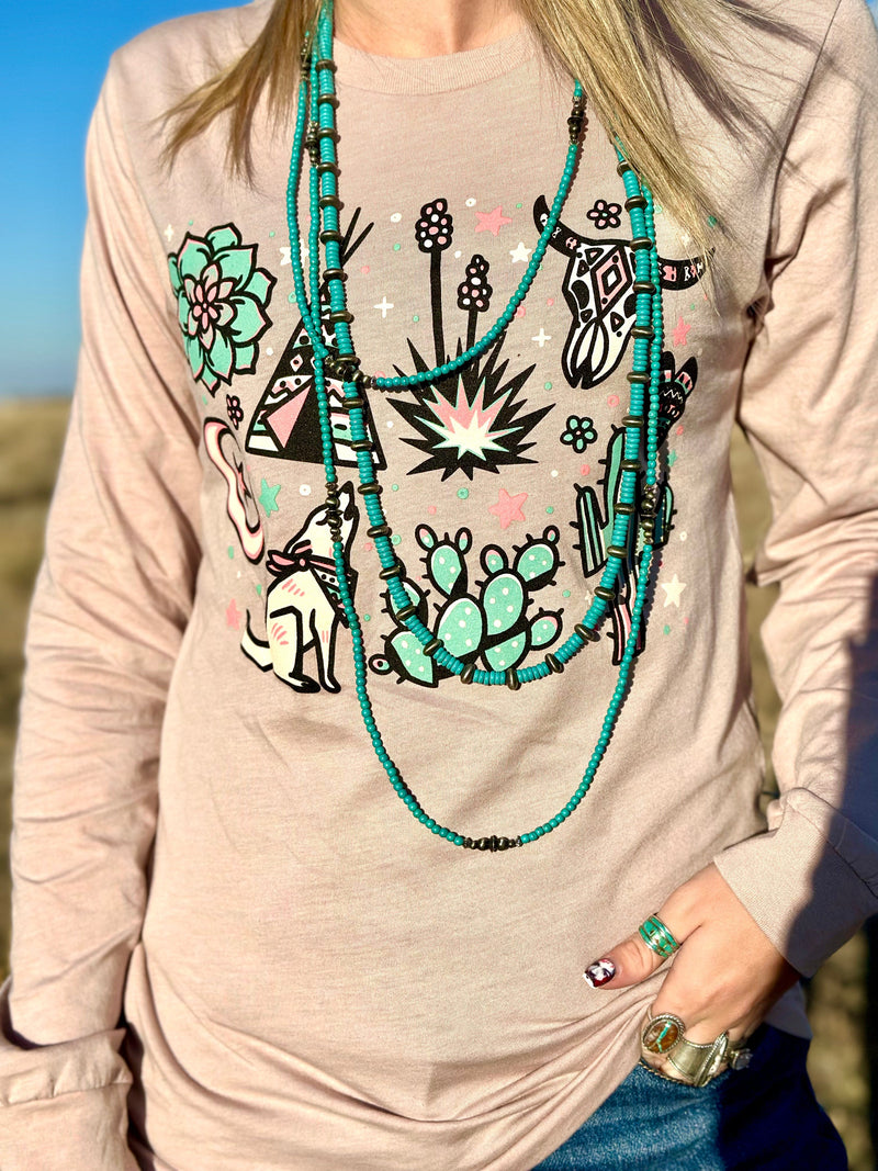 Shop Envi Me It's T-shirt Kinda Day The Pink Southwest Dreams Long Sleeve Tee