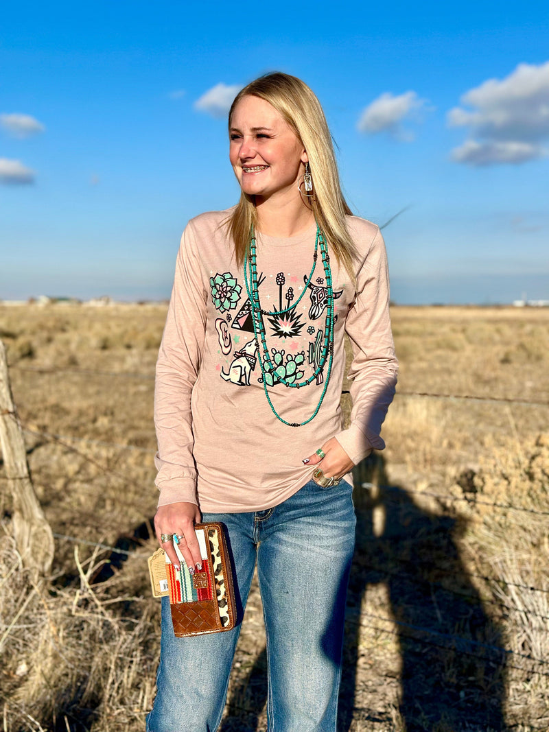 Shop Envi Me It's T-shirt Kinda Day The Pink Southwest Dreams Long Sleeve Tee