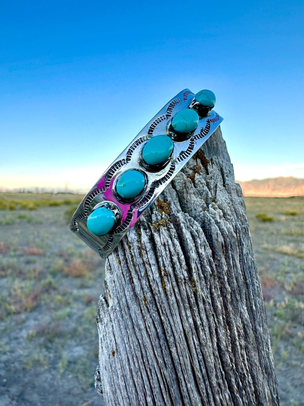 Shop Envi Me Bracelets Silver & Turquoise The Puebla Sterling Silver & Real Turquoise Southwest Cuff Bracelet