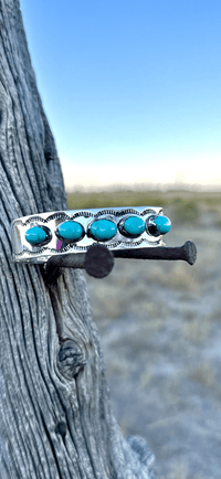 Shop Envi Me Bracelets Silver & Turquoise The Puebla Sterling Silver & Real Turquoise Southwest Cuff Bracelet