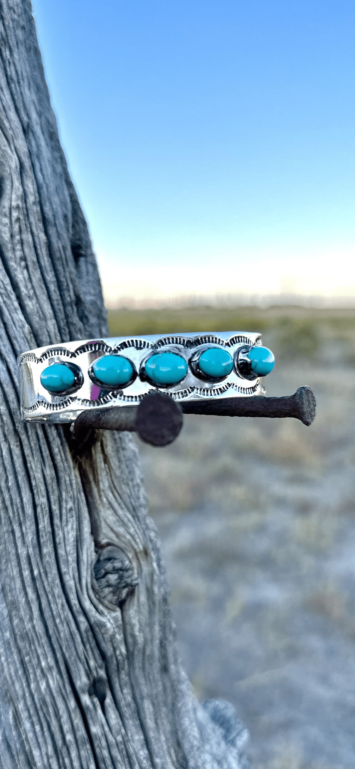 Shop Envi Me Bracelets Silver & Turquoise The Puebla Sterling Silver & Real Turquoise Southwest Cuff Bracelet