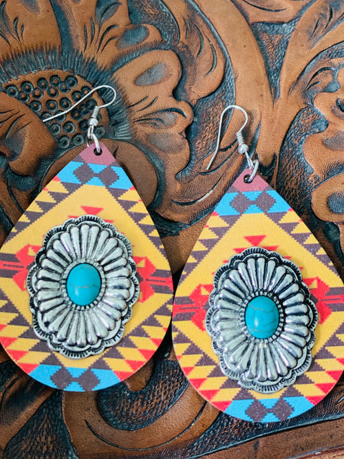 Shop Envi Me Earrings The Pueblo Mustard Aztec Concho Earrings