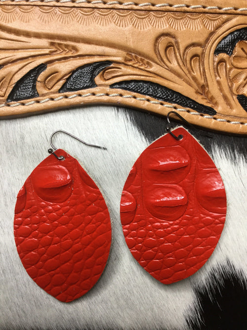 Shop Envi Me Earrings The Red Leather Oroecos Teardrop Earring