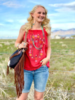 Shop Envi Me Tops and Tunics The Red Mesa Verde Embroidered Sleeveless Top