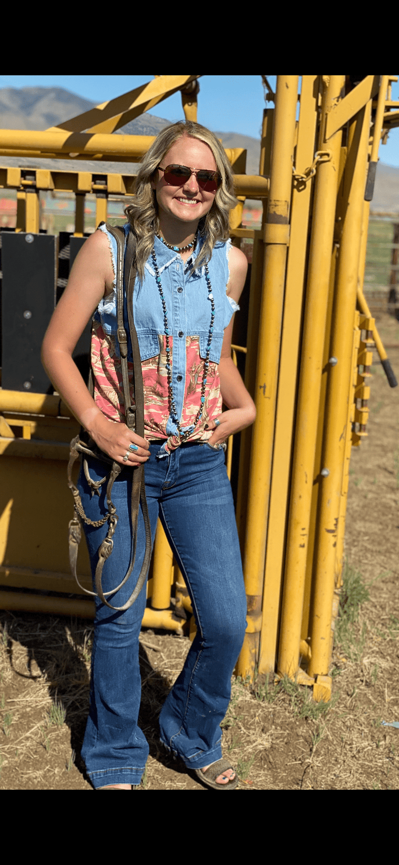 Shop Envi Me Tops and Tunics The Retro Cowgirl Western Top