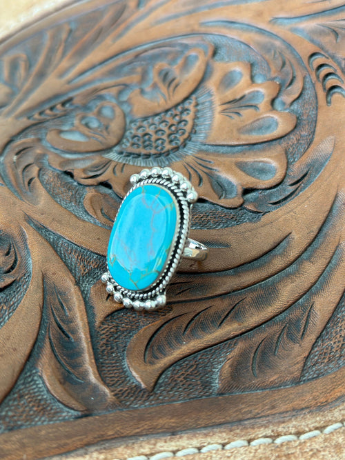 Shop Envi Me Earrings Turquoise The San Carlos Turquoise & Sterling Silver Ring (Real)