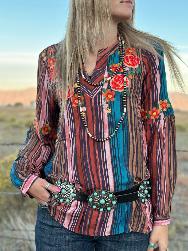 Shop Envi Me tops The San Lupe Embroidered Top
