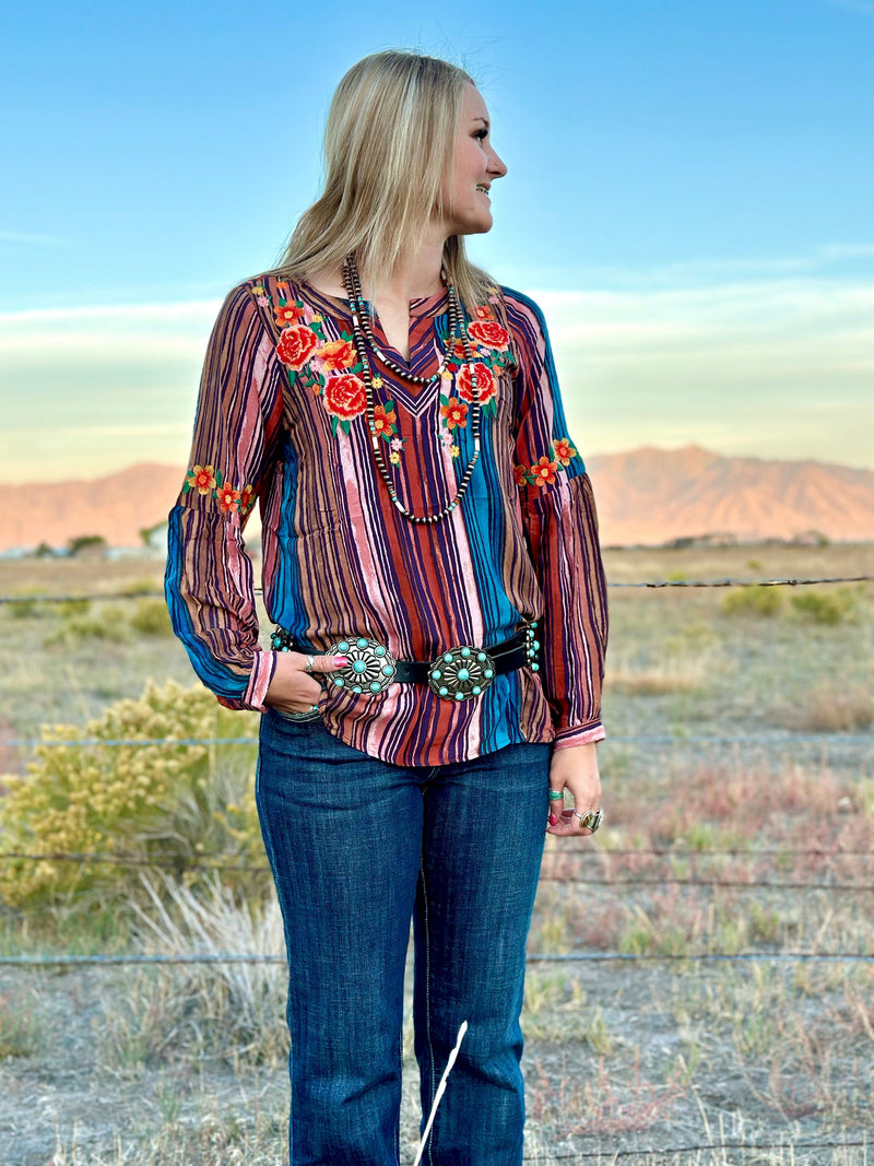 Shop Envi Me tops The San Lupe Embroidered Top