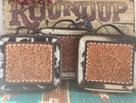 Shop Envi Me Accessories Large Make Up Case The San Saba Tooled Leather & Hair On Hide Jewelry Case
