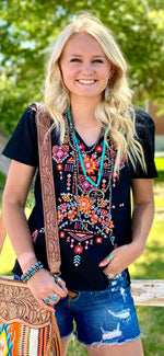 Shop Envi Me Tops and Tunics The San Simeon Embroidered V Neck Top