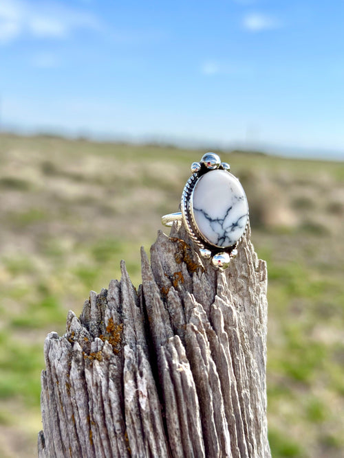 Shop Envi Me Earrings Whittle Turquoise Sterling size 9 The Santa Bianxa Sterling Silver & Stone Ring (Real)