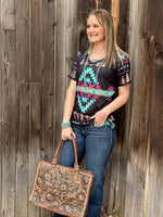 Shop Envi Me Tops and Tunics The Santa Fe V Neck Aztec Tee