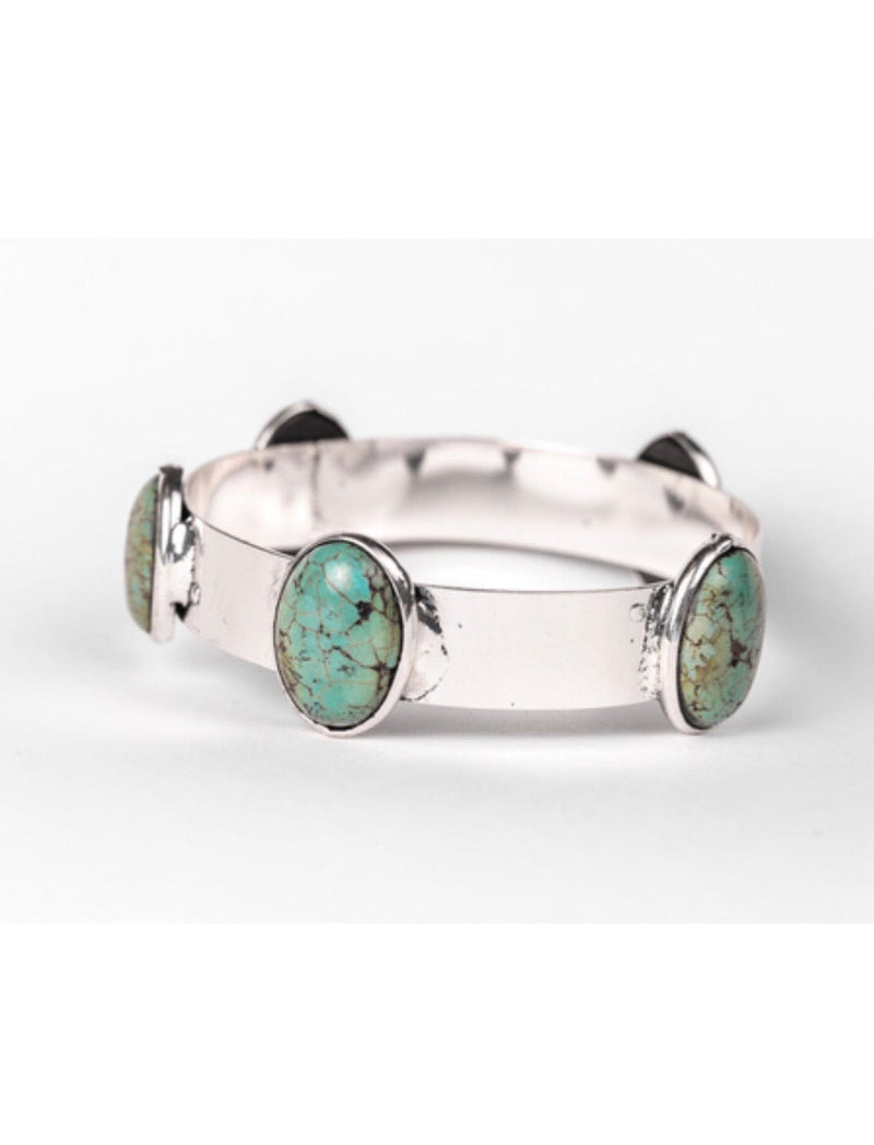 Shop Envi Me Jewelry Silver & Turquoise / Silver The Santa Palo Silver & Turquoise Bangle Bracelet