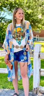 Shop Envi Me Cardigans and Kimonos The Santa Pinto Patchwork Kimono