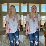 Shop Envi Me Tops and Tunics The Santa Rosa Embroidered Top