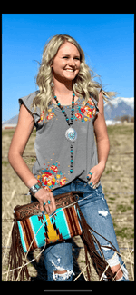 Shop Envi Me Tops and Tunics The Santa Rosa Striped Embroidered 2.2 Top