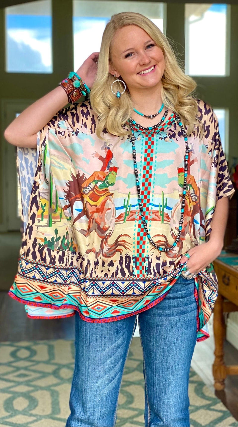Shop Envi Me It's T-shirt Kinda Day The Satin Punchy Poncho Top