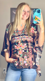 Shop Envi Me Tops and Tunics The Senorita Embroidered Poncho Top