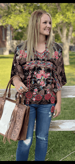 Shop Envi Me Tops and Tunics The Senorita Embroidered Poncho Top