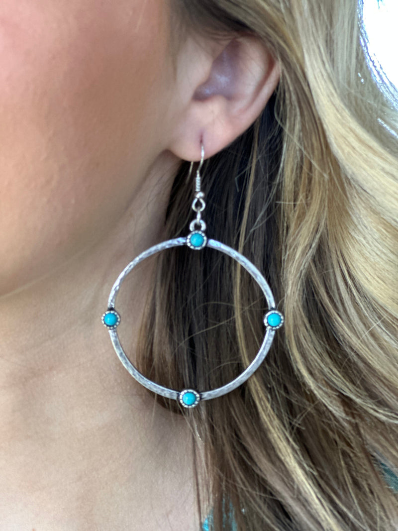 Shop Envi Me Earrings The Silver and Turquoise Circle Earrings