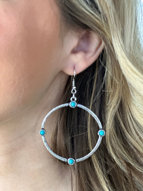 Shop Envi Me Earrings The Silver and Turquoise Circle Earrings
