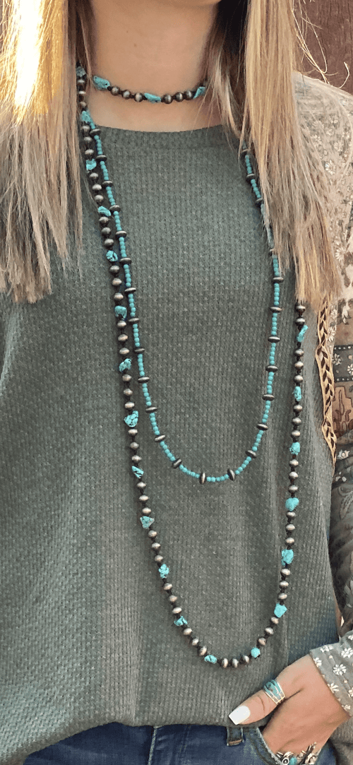 Shop Envi Me Jewelry The Silver City Turquoise & Silver Navajo Pearl Beads