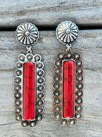 Shop Envi Me Jewelry Default Title / Silver The Silver Concho Coral Bar Earrings