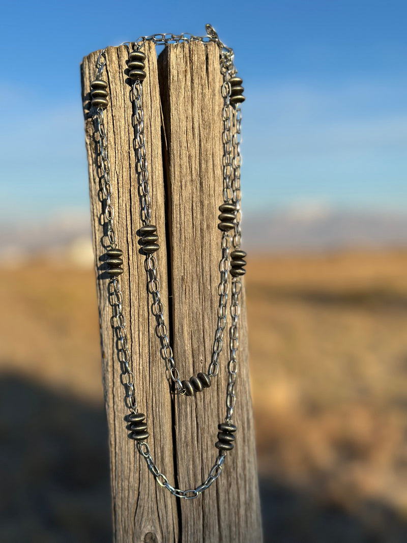 Shop Envi Me Necklaces The Silver Linked Navajo Pearl Necklace