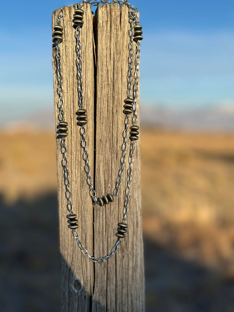 Shop Envi Me Necklaces The Silver Linked Navajo Pearl Necklace